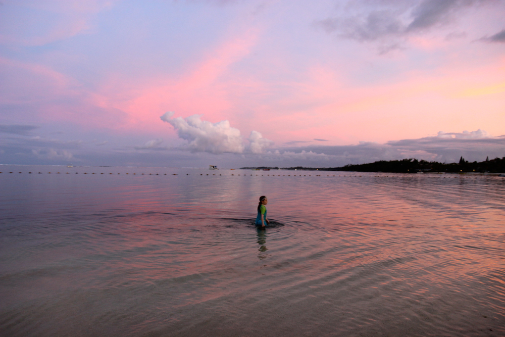 sunset at Long Beach Mauritius