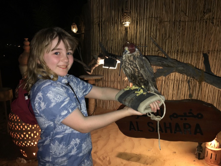 Flea holding a falcon