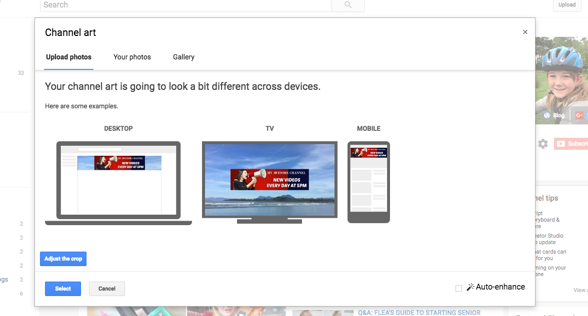youtube channel art tutorial