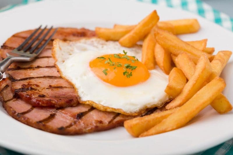 gammon egg and chips