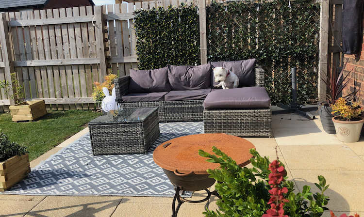 new build garden patio