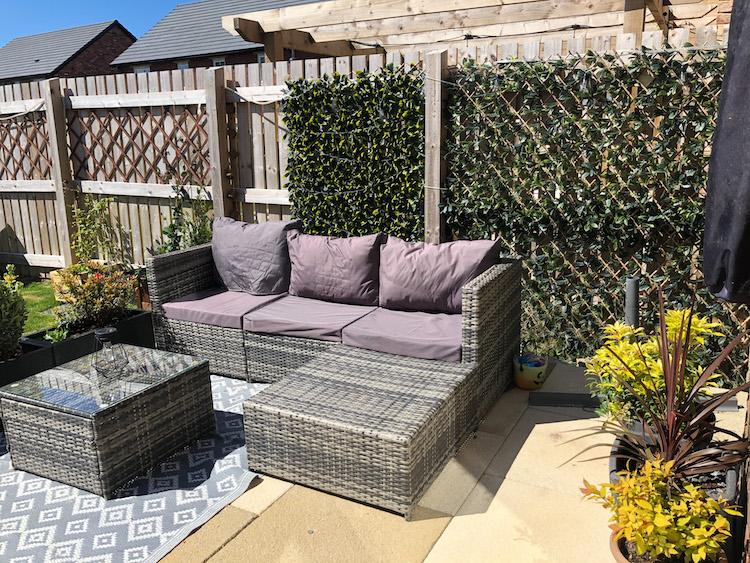 new build garden seating
