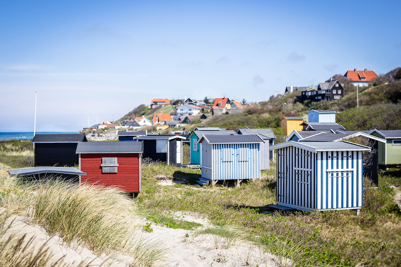 Coloful Beach Huts at Tisvilde Beach